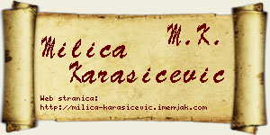 Milica Karašićević vizit kartica
